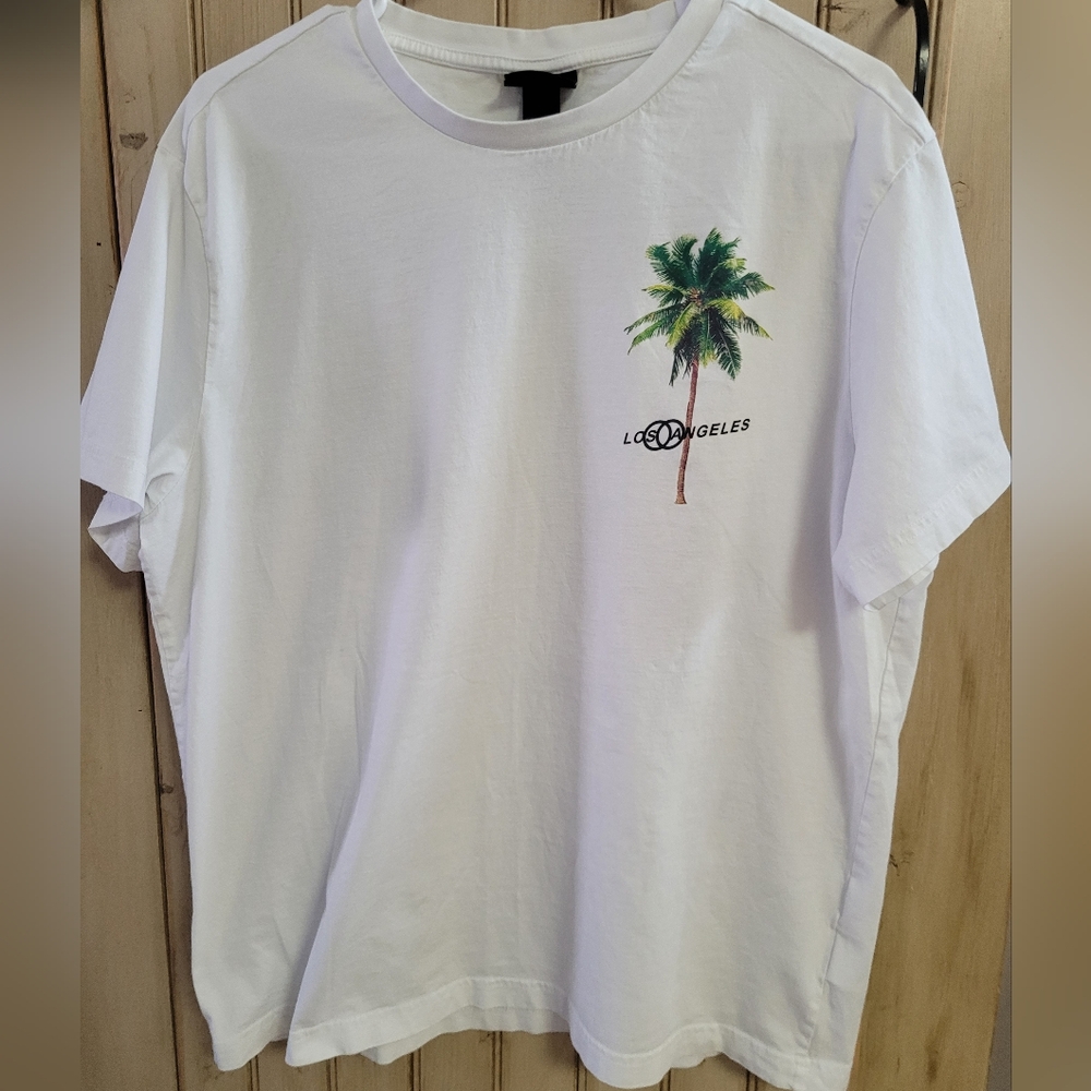 H&M Mens T Shirt, White, Mens Size Large